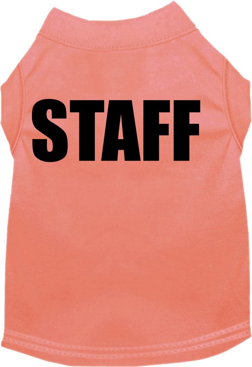 Staff Costume Screen Print Dog Shirt Peach Size XS